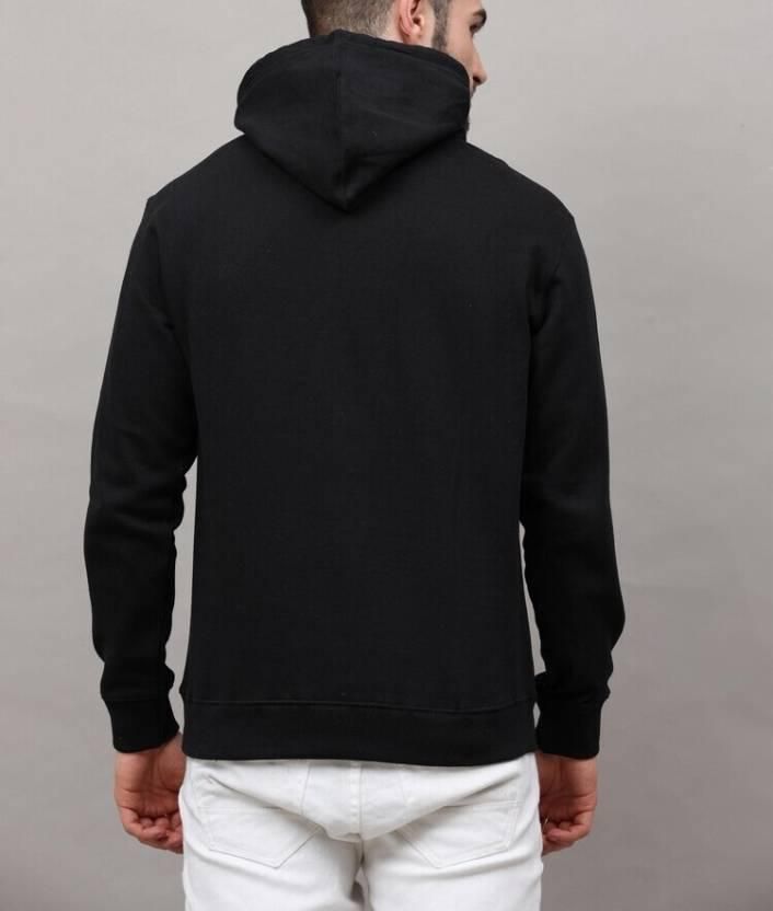 Men Full Sleeve Solid Hooded Sweatshirt