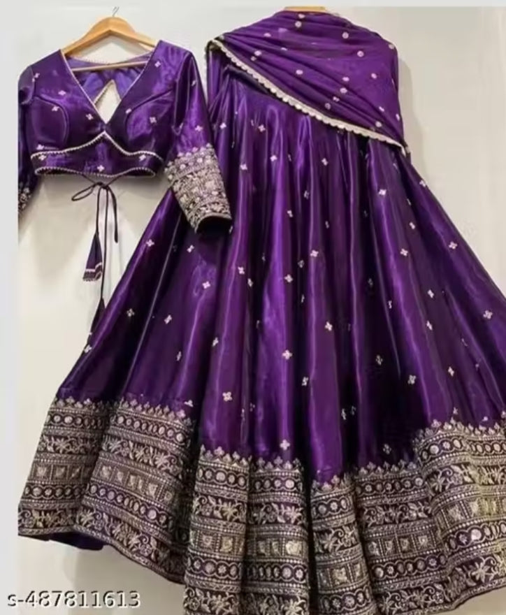 Emerald Royal Velvet Embroidered Lehenga Set