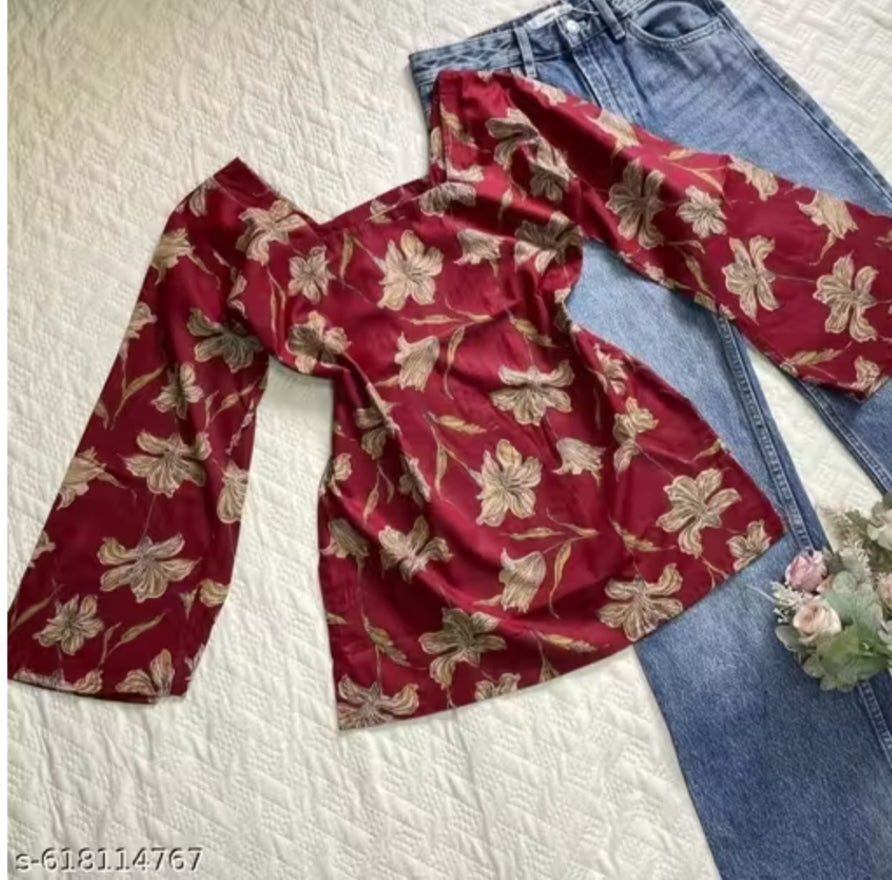 Trendy square neck latest trending kurti