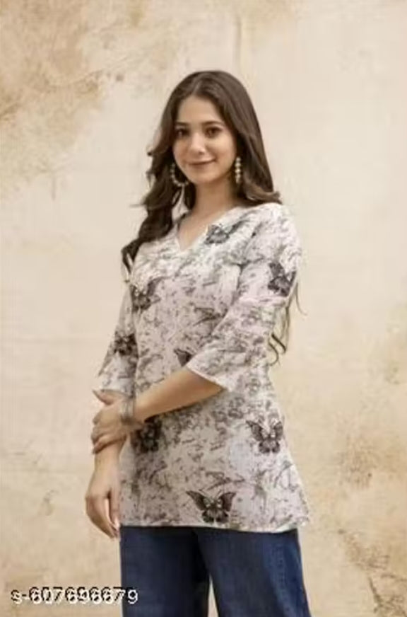 Woman florals print viscose Rayon straight kurta