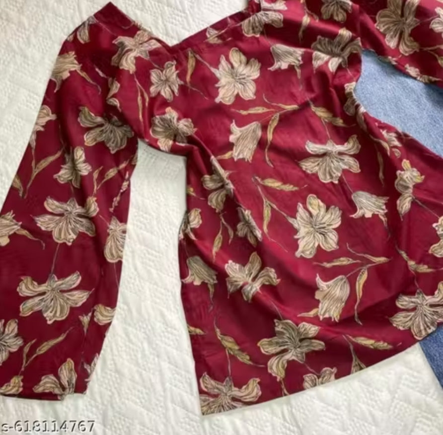 Trendy square neck latest trending kurti