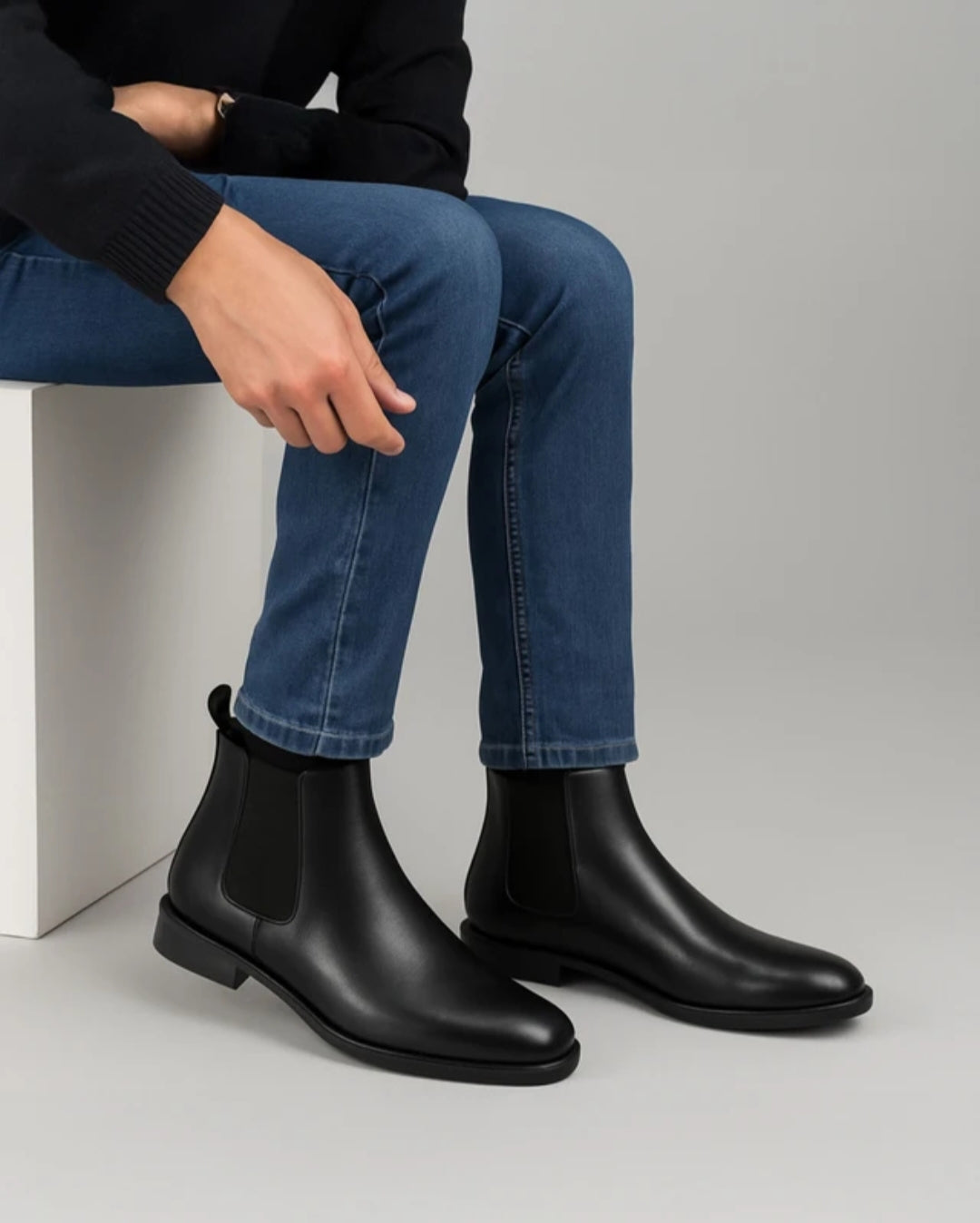 Chelsea black shoes for men